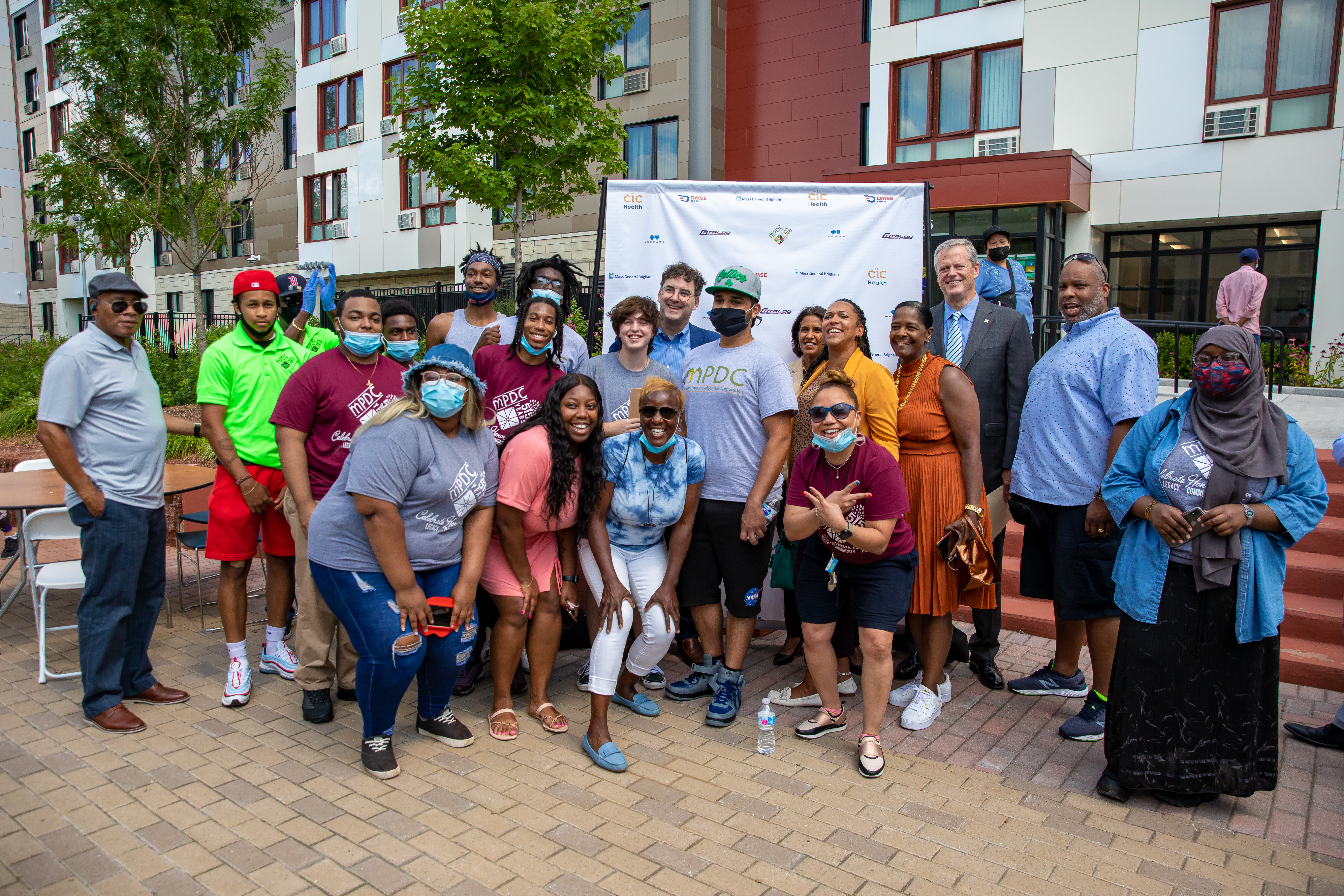 young people gather at a vaccination event